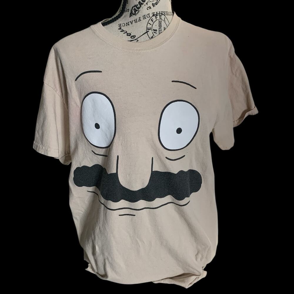 Bob's Burgers T-Shirt Unisex Size Medium Large Eyes & Prominent Mustache Graphic